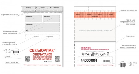 Сейф-пакет Секъюрпак-СЛ, А4 245х350 + 35 мм